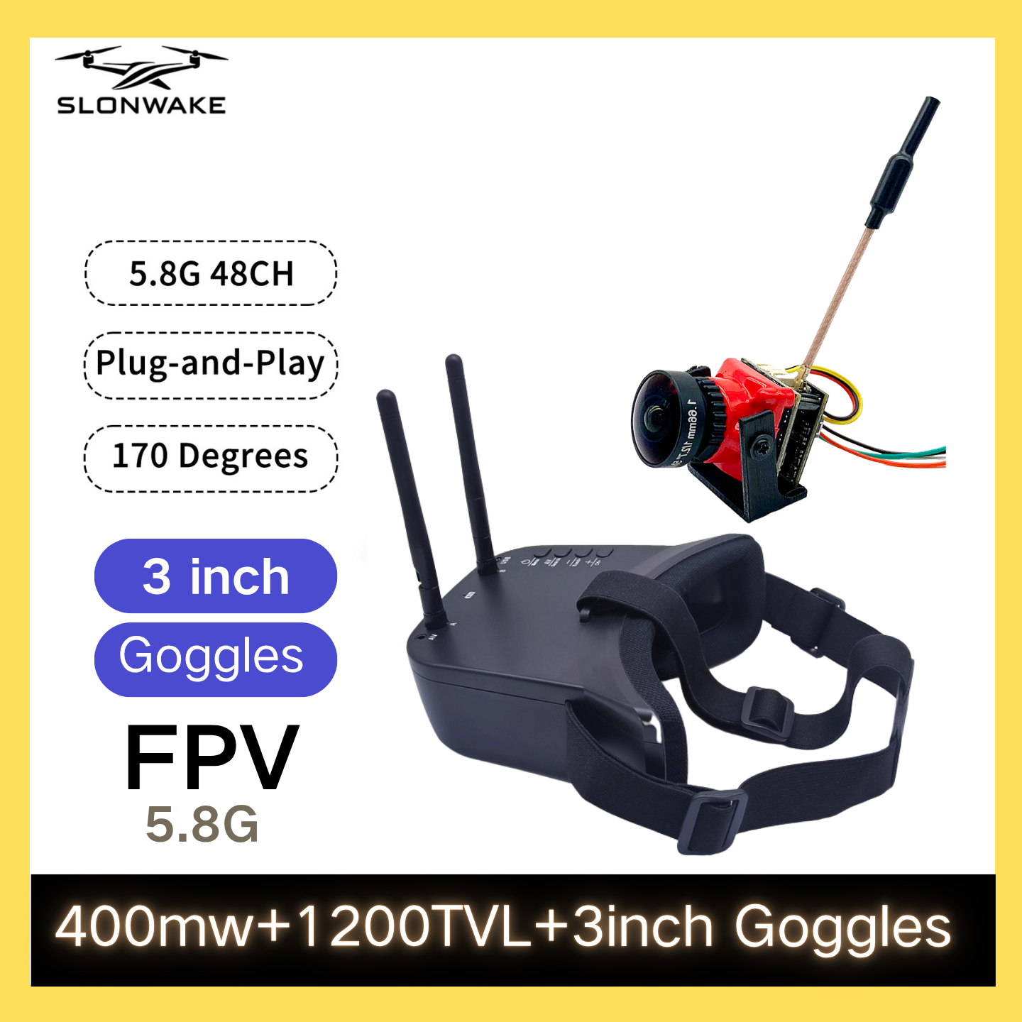 Drone Rc With Camera - SLONWAKE 5.8G 48CH FPV 400mw VTX