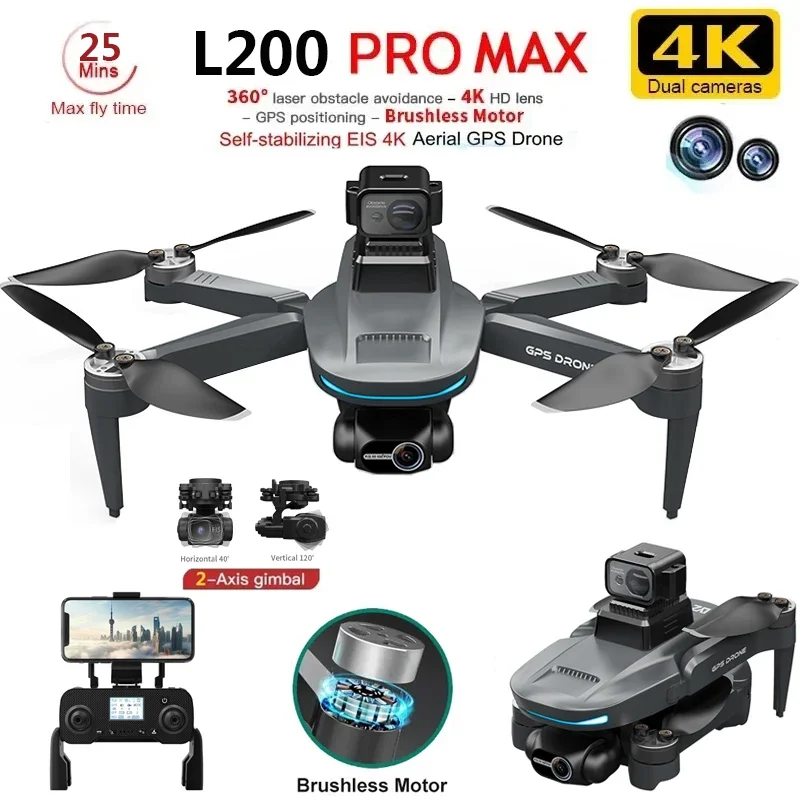 L200 PRO MAX Drone 4K 2-Axis P - Drone Rc Gps incelemesi ve fiyatı