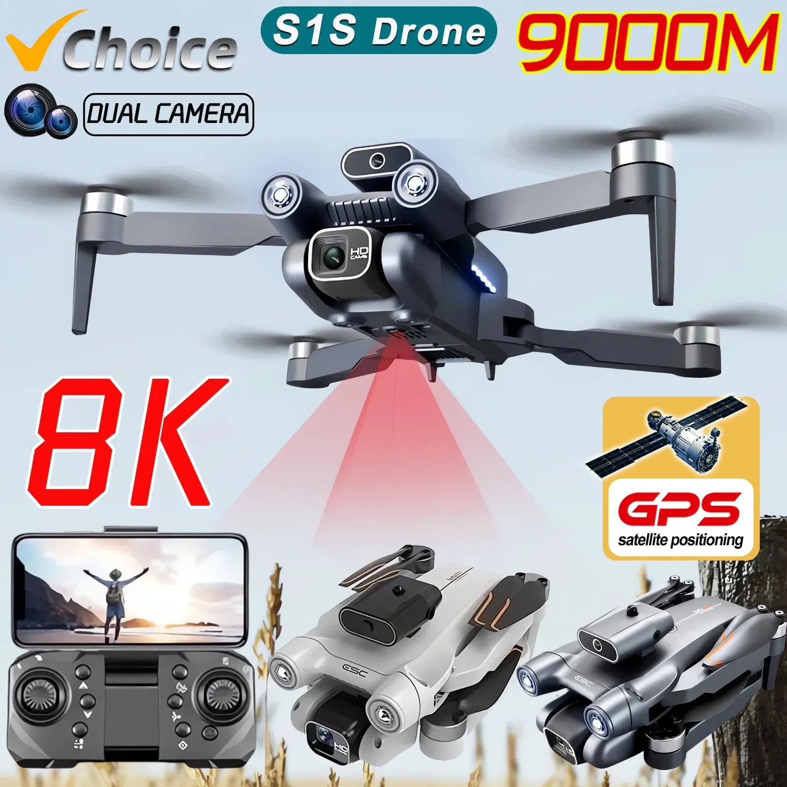 New S1S 5G GPS Drone Camera 8K - Drone Rc Gps incelemesi ve fiyatı