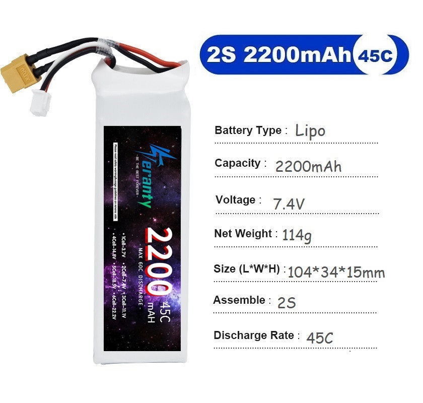 2PCS 7.4V Lipo 2S Battery 1500 - Drone Lipo Battery incelemesi ve fiyatı