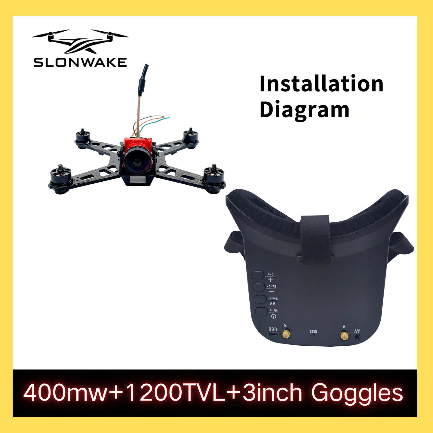 SLONWAKE 5.8G 48CH FPV 400mw V - Drone Rc With Camera incelemesi ve fiyatı