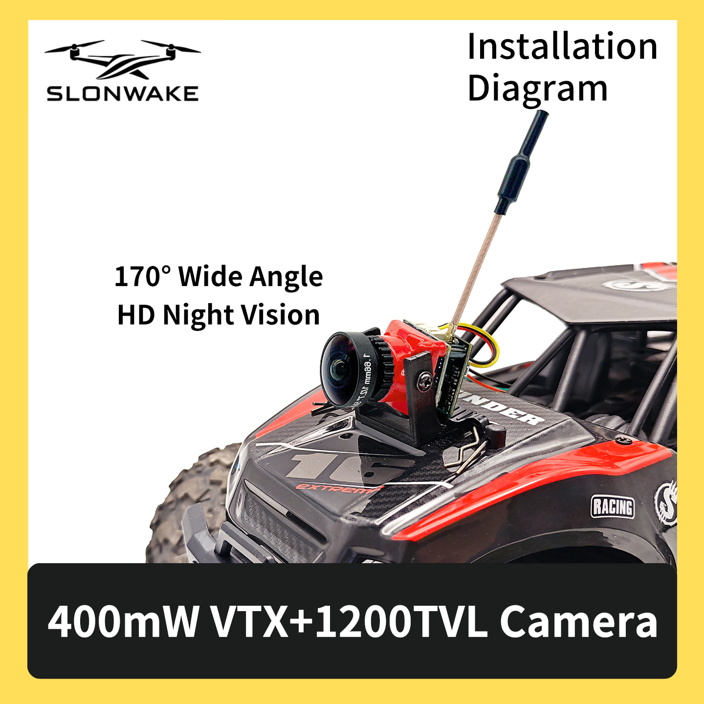 SLONWAKE 5.8G 48CH FPV 400mw V - Drone Rc With Camera incelemesi ve fiyatı