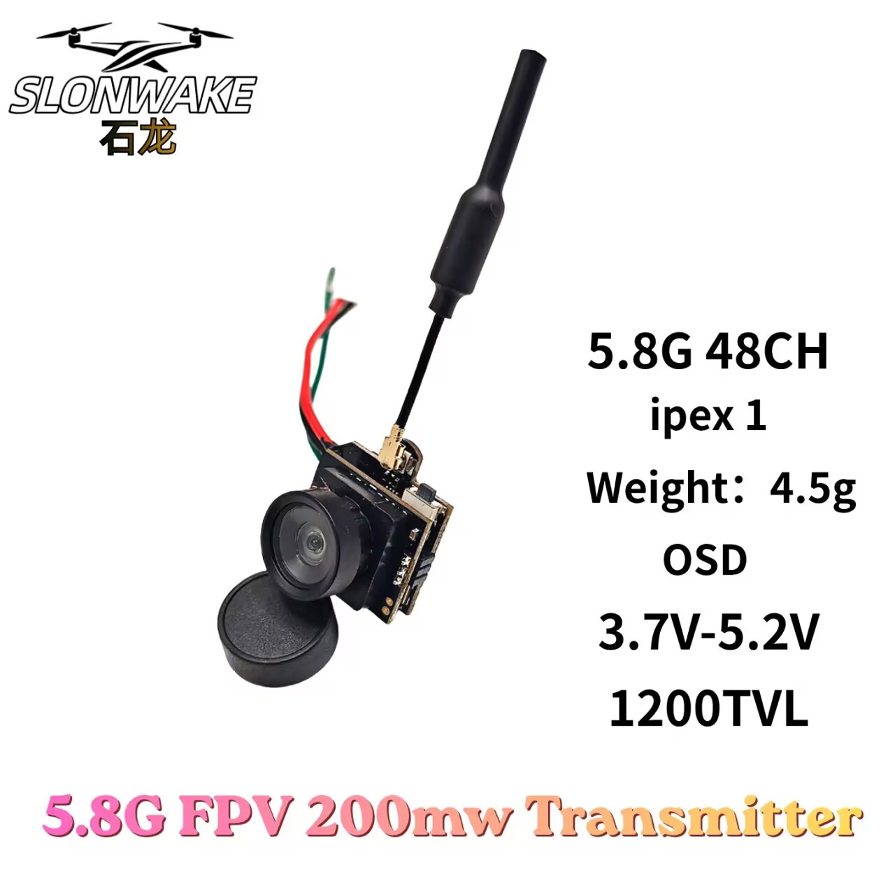 SLONWAKE 5.8G Analog VTX Trans - Drone Rc With Camera incelemesi ve fiyatı